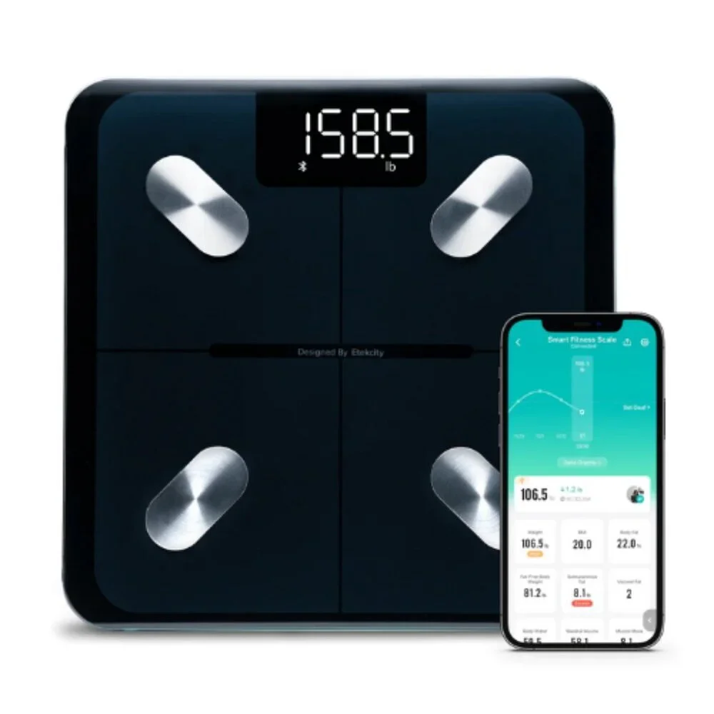 Smart Fitness Scale with VeSync App, 13 Body Metrics, Alexa Compatible, Black